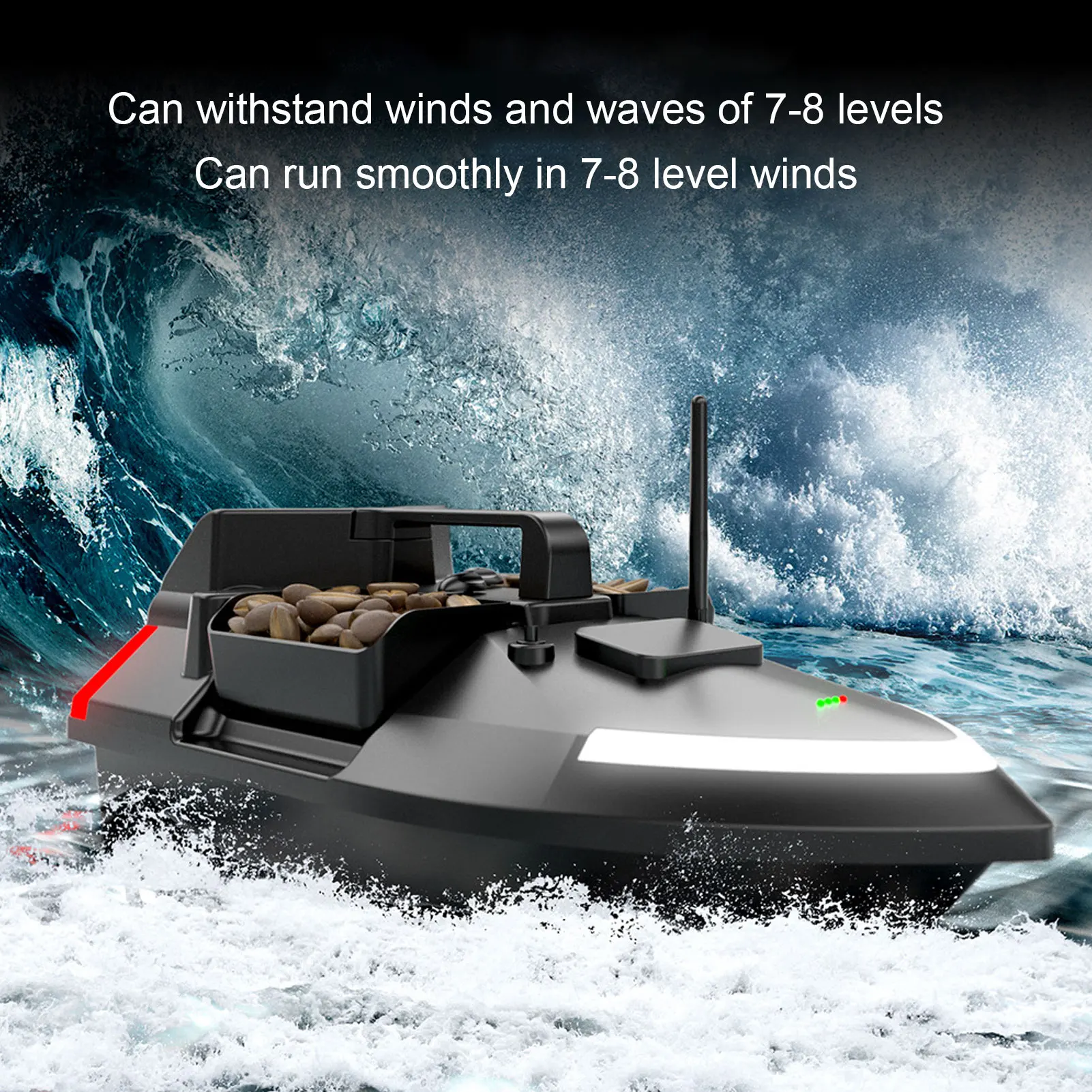 

Remote Control Fishing Bait Boat Global Position System Remote Control Fishing Boat 2Kg Load Dual Motor Auto Return for River