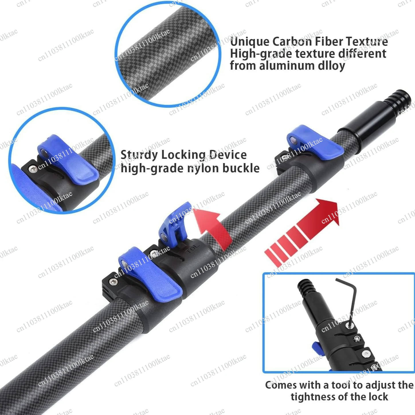 Carbon Fiber Telescopic Cleaning  Super Long Adjustable Salvage  High Altitude Tool Brush Rod