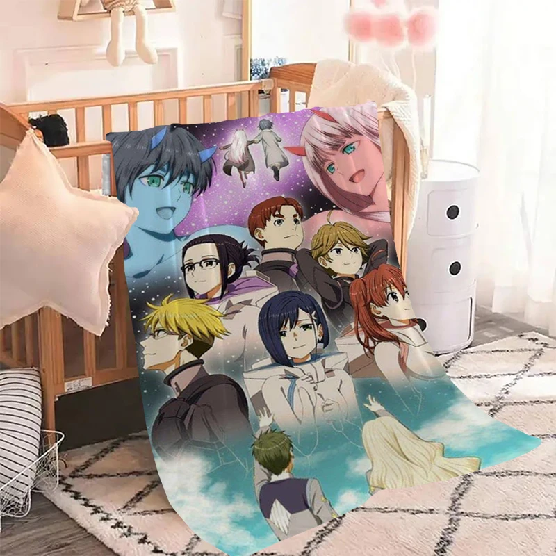 Hot Anime DARLING in The FRANXX Throw Knee Blanket Fluffy Summer Blankets for Decorative Sofa Microfiber Bedding Bed Double Soft