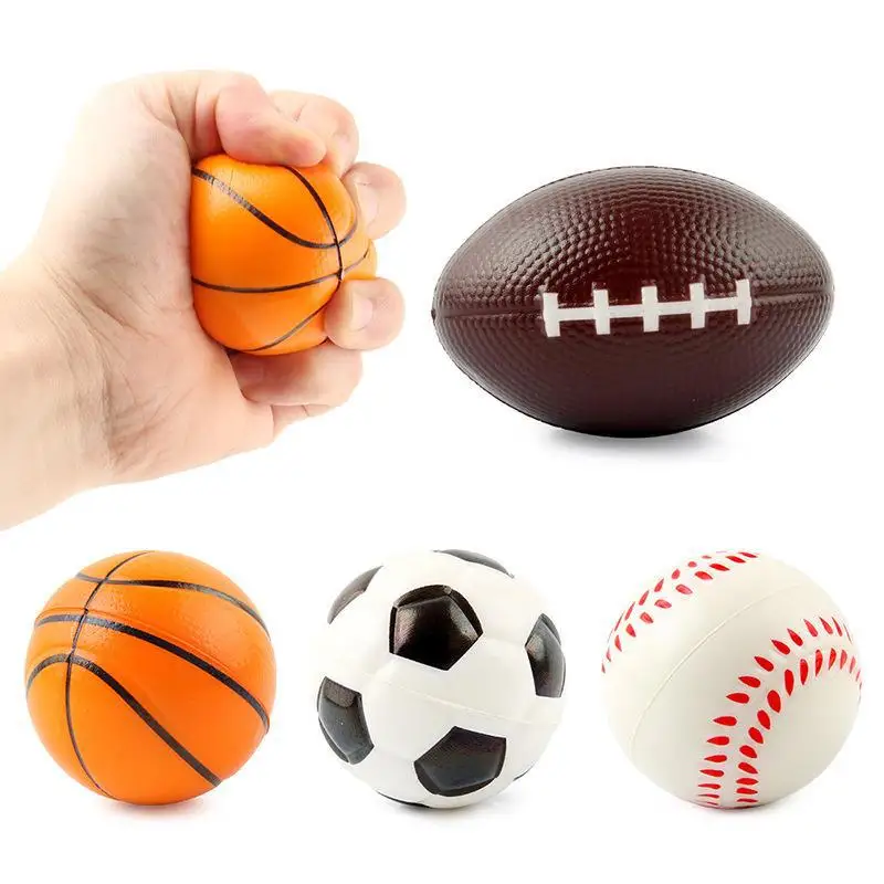 4Pc/1Set Kids Grip Power Rugby Basketball Football Stress Relief Toys Child Adult Grip Ball Strength Muscle Gripper Trainer Toys