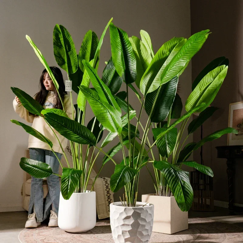 

Flower Pot Indoor Bionic Plants Ravenala Decorative Landscaping Fake Trees Floor Ornaments