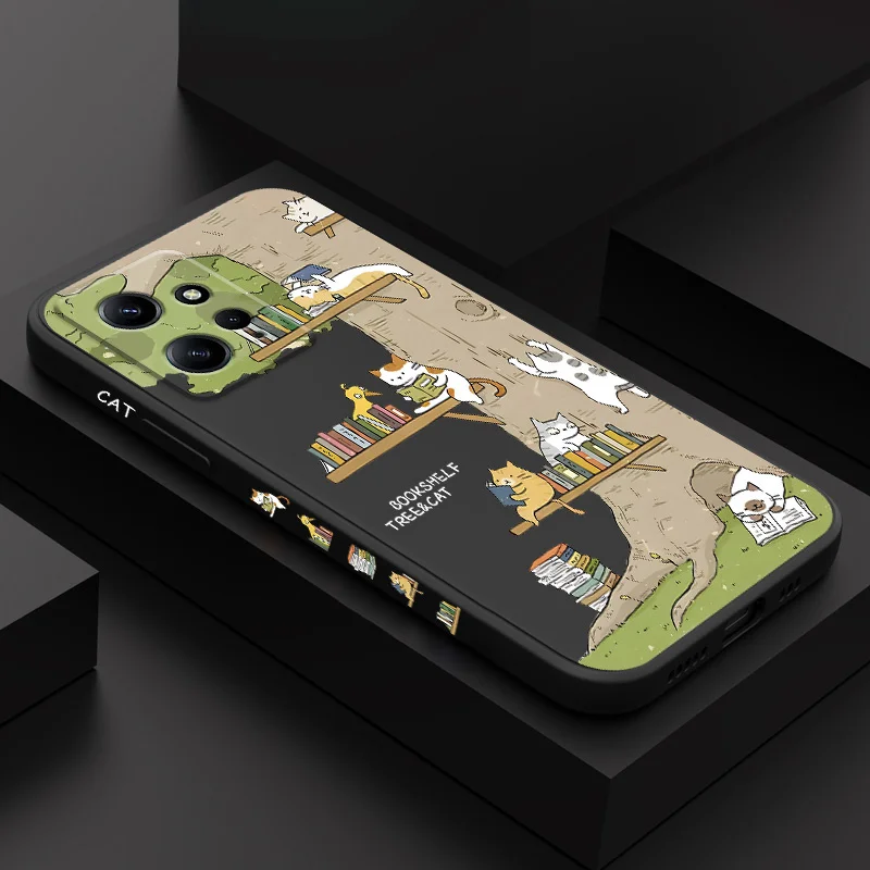 Big Tree Kitten Phone Case For Xiaomi Redmi Note 13 12 12S 11 11S 10 10T 10S 9 9S 8 7 Pro Plus 4G 5G Liquid Silicone Cover