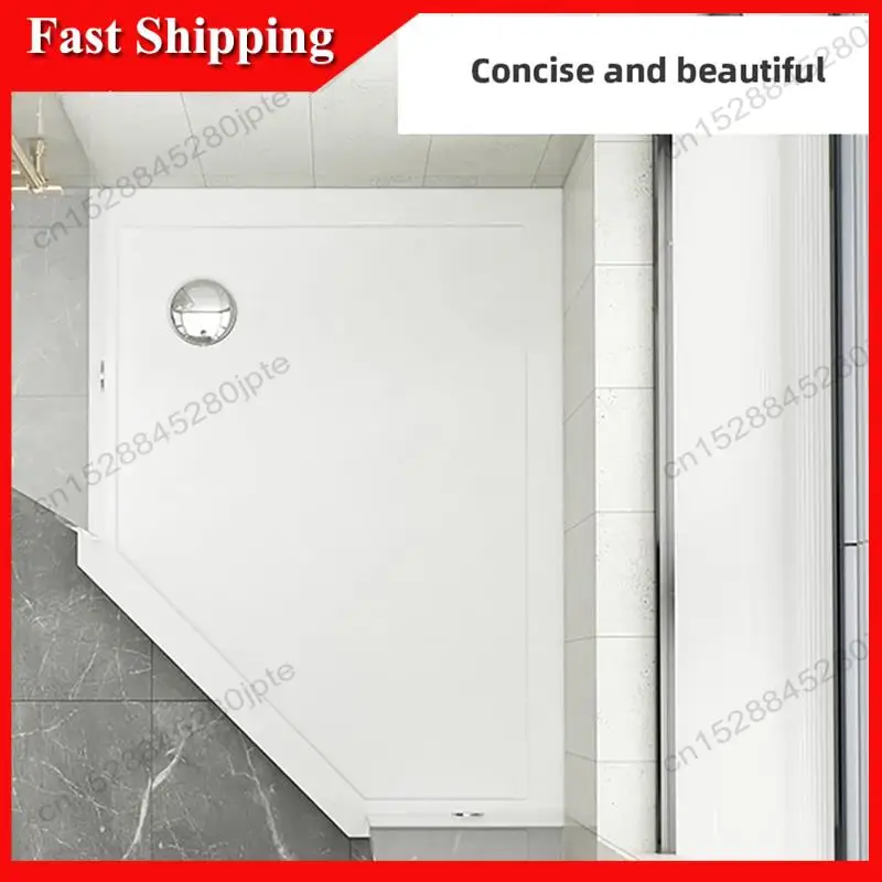 -ABUB Low Profile Shower Drain Chrome Plated ABS Shower Tray Siphon Slim Drain 90Mm 36 L/Min Water Flow, Trap Side Drain