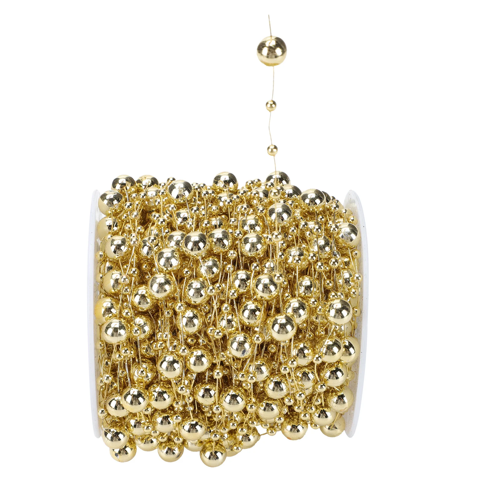 1 لفة من البلاستيك سلسلة خرز عيد الميلاد مرنة خفيفة الوزن لتقوم بها بنفسك شجرة عيد الميلاد الديكور الخرز جارلاند المرحلة صور الدعامة