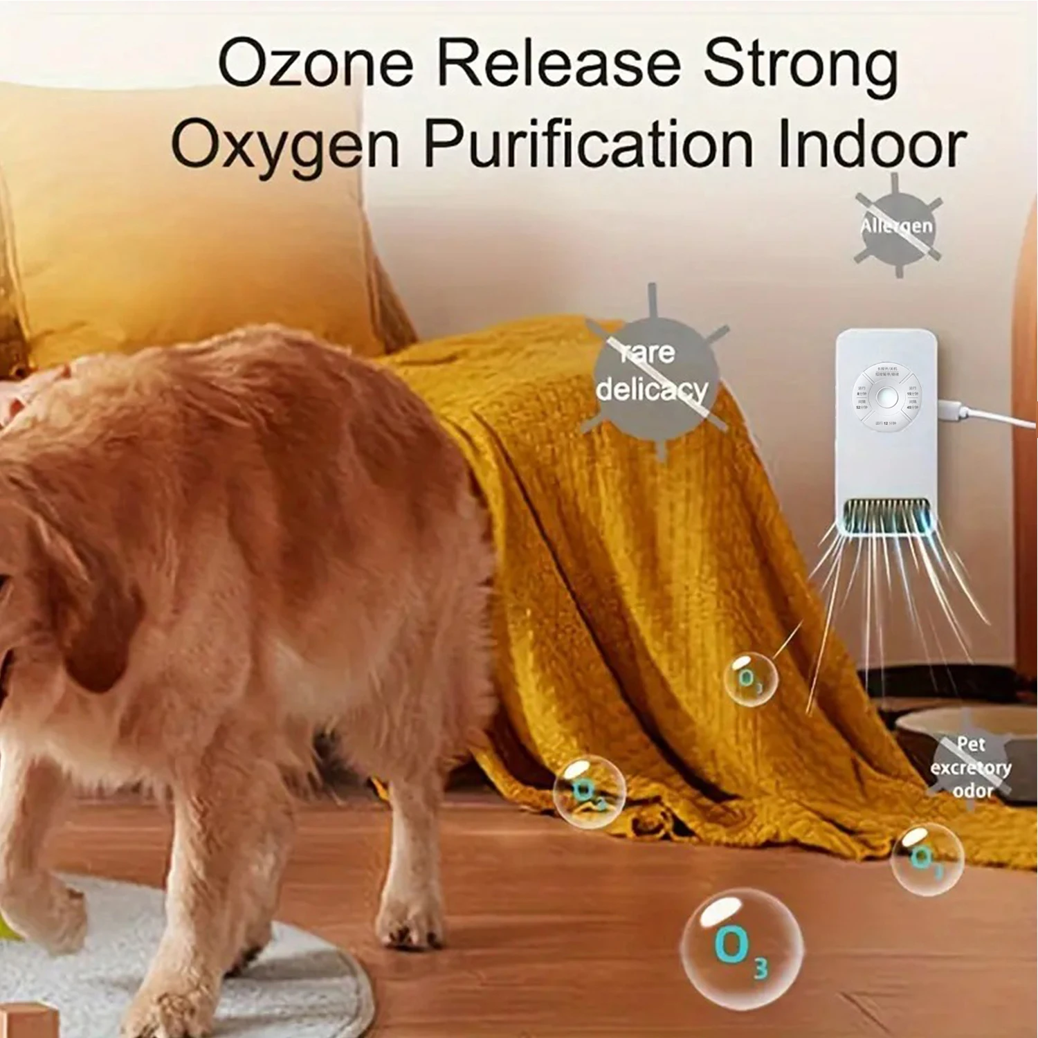 Rechargeable/Plug-In Pet Odor Eliminator,Efficient Litter Box Deodorizer, Timed Smart Air Purifier For Multiple Home Scenarios