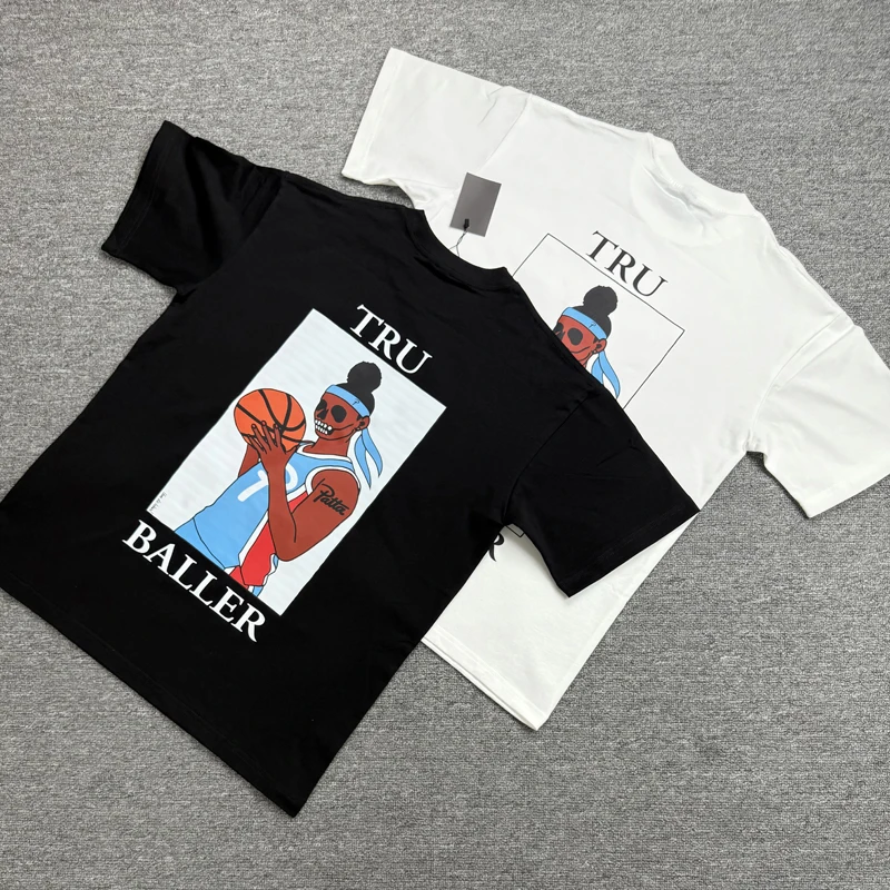 Streetwear Harajuku PATTA Tee Europe American Fashion Trend Cartoon Character New Crewneck Short Sleeve Patta T-shirt