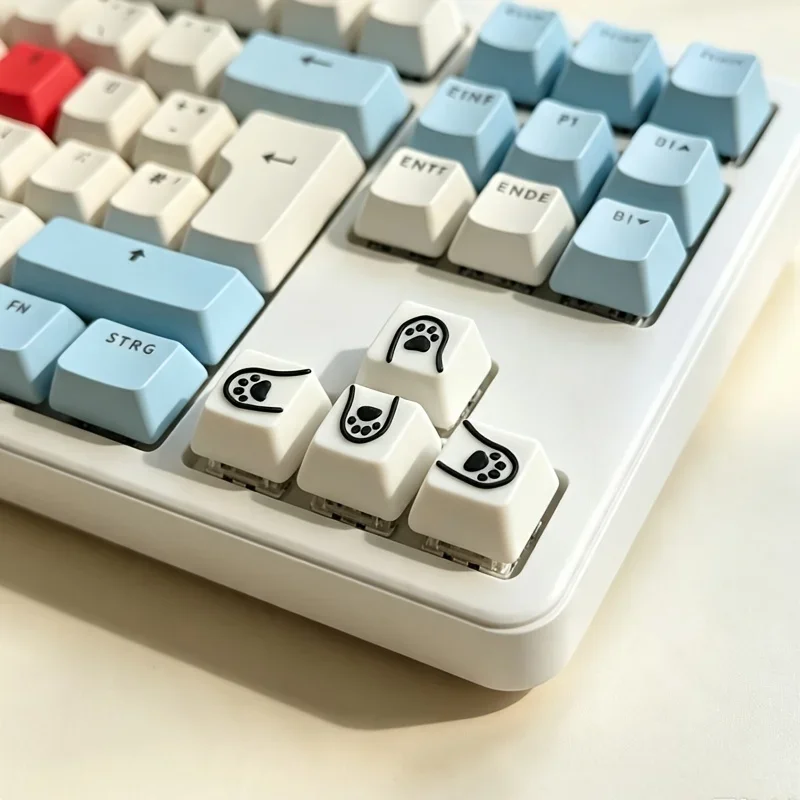 4pcs Fun And Cute Cat Paw Keycaps, Suitable for Cross-Shaped Switches,3D Printed,Durable,Ideal for Gamers And Keycap Enthusiasts