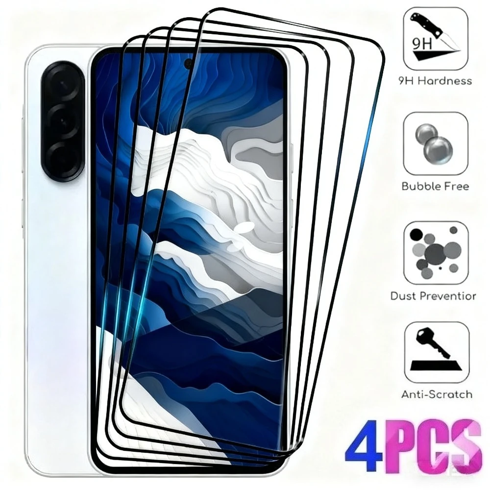 4 Stück ultraklare Displayschutzfolie für Samsung Galaxy A05 A16 A25 A36 A55 A56 gehärtetes Glas für Samsung A15 A26 A35 A41 A53 A73