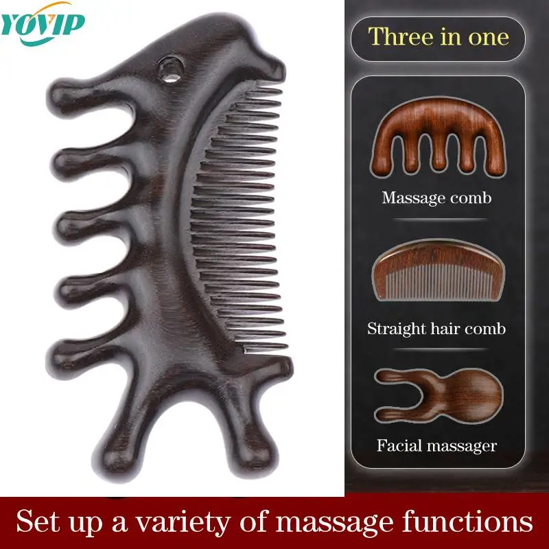 

Sandalwood Massage Comb Head Neck Nose Cheeks Hair Multifunctional Massage Comb Body Meridian Comb Anti-static Smooth Hair