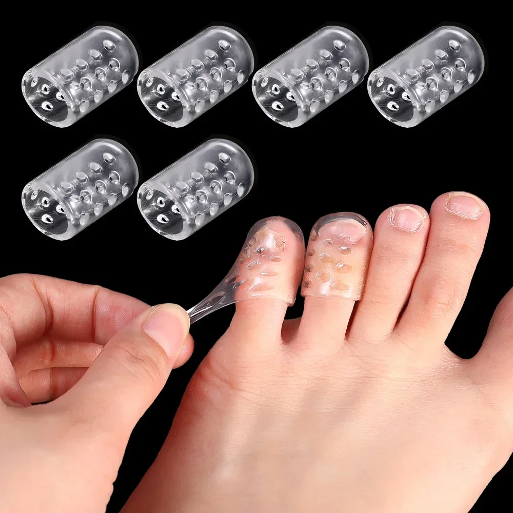 Transparent Silicone Toe Caps Cover Elasticity Breathable Gel Little Toes Protector Tube Women Men Foot Care Covers Comfortable