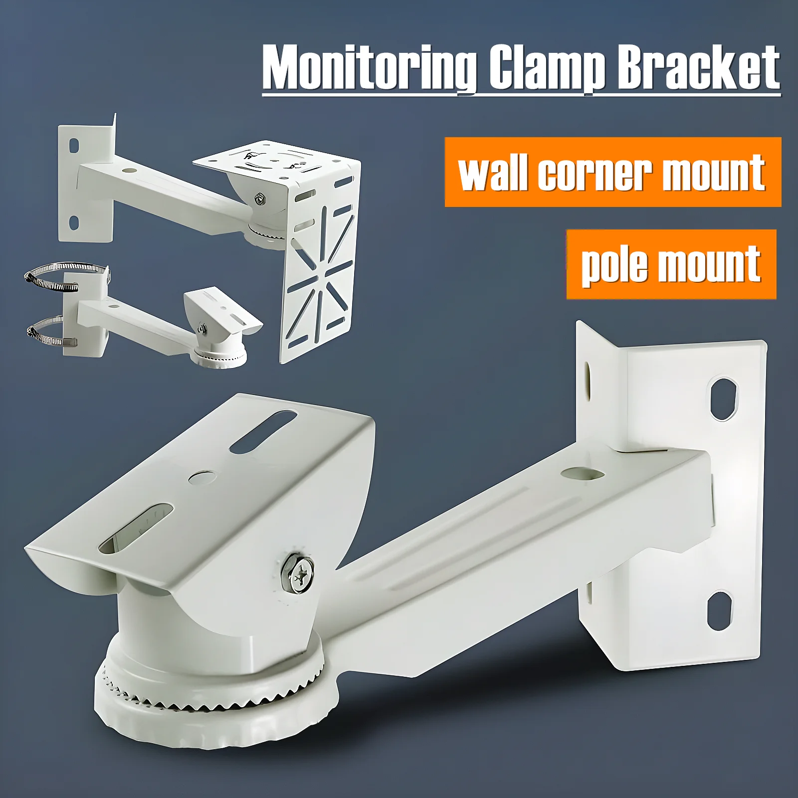 CCTV Monitoring Bracket PTZ Dome Camera Adapter Auxiliary Mount Extension Support L Shape 90 Degree Right Angle Steel Plate