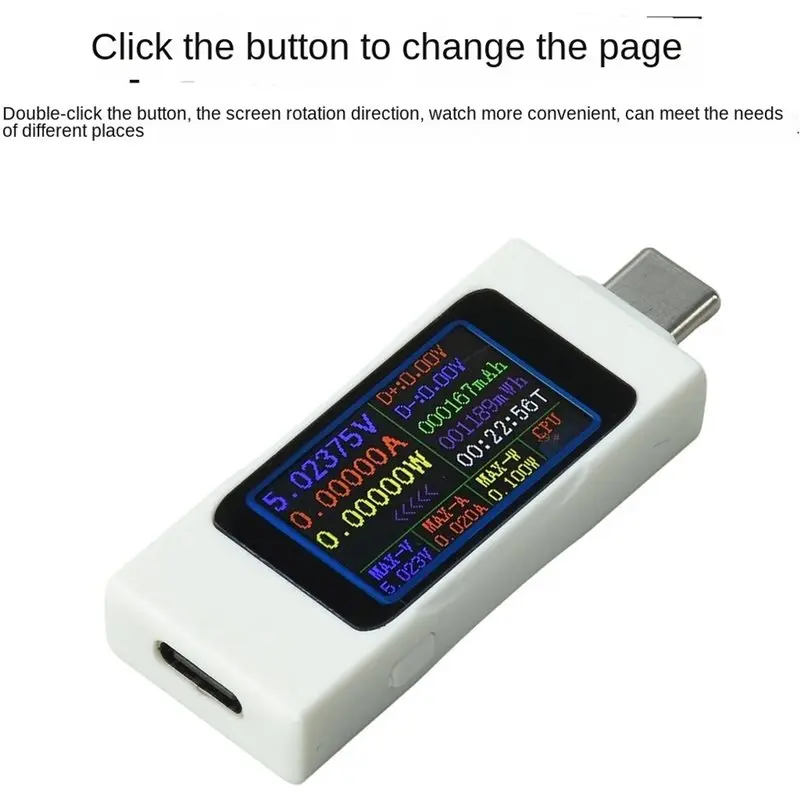 PHFU-Type-C Digital Display Voltmeter Ammeter DC Voltage Current Meter Tester Power Bank Phone Tester