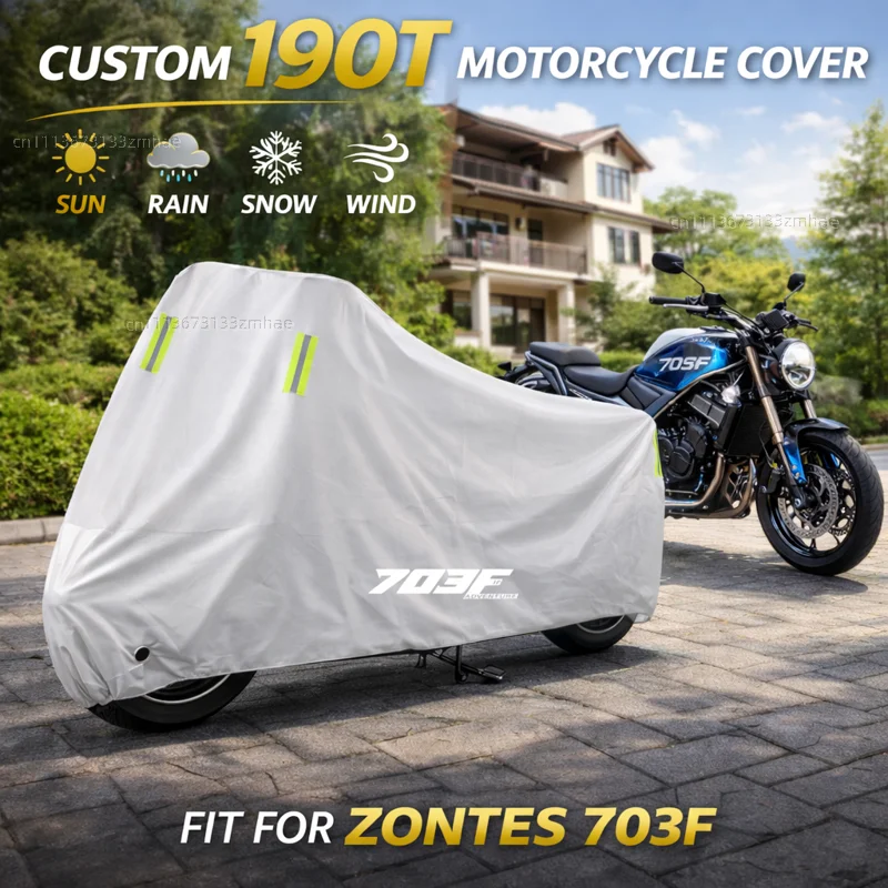 

For Zontes 703F 703 F 2025 Motorcycle Cover Waterproof Heavy Duty Outdoor Rain Dust Sun Protector