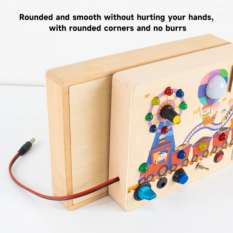 Montessori Busy Board Sensory Toys for Children, LED Light, Switch Control Panel Games, Promover a coordenação mão-olho, Brinquedos Presentes