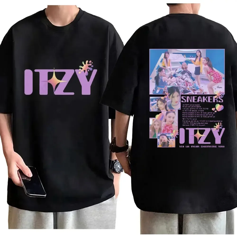 ITZY Girl Band Aesthetics Graphic T Shirts Trend Fashion Yk2 Style Short Sleeve T-shirt Harajuku Kpop Oversized T-shirts Unisex