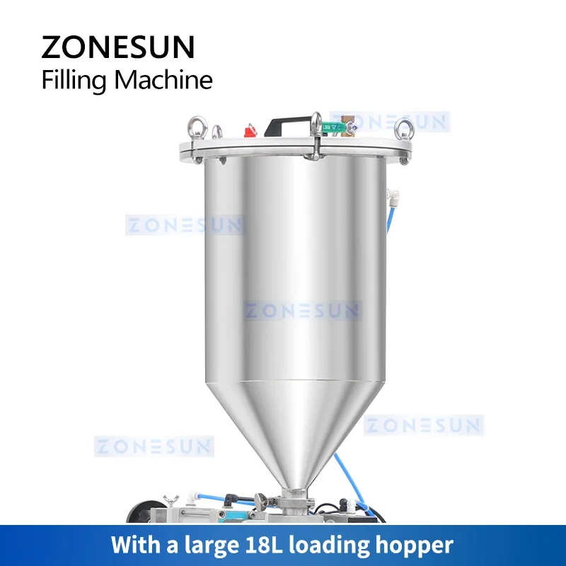 ZONESUN ZS-GTPP1 Semi Automatic Piston Pump Pressurized Small Volume Cosmetics Paste Filling Machine Mascara Lip Gloss Nail Gel