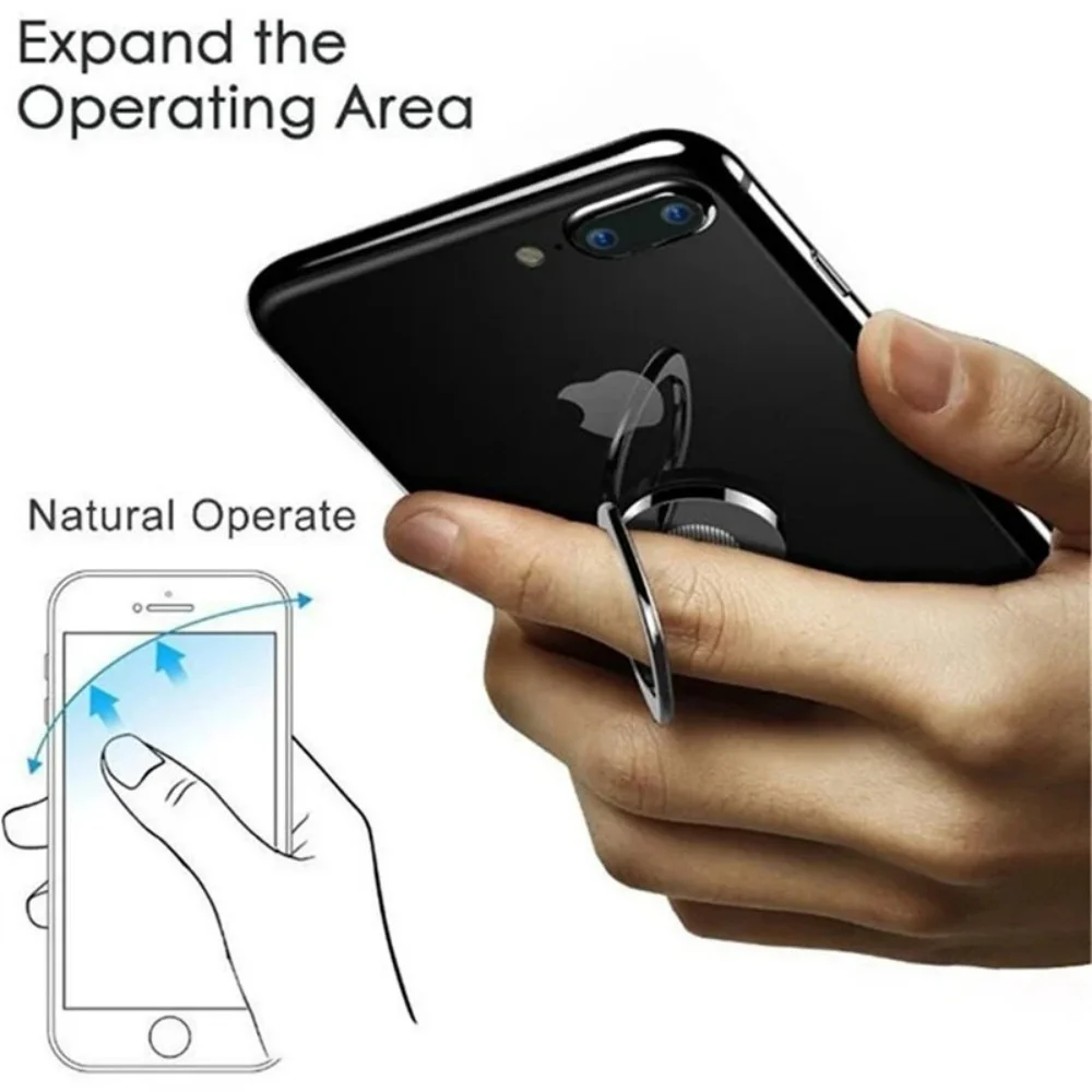Ultra-thin Phone Holder Finger Ring Stand 360 Degree Rotation Metal Phone Mount Stand Mount Mini Foldable Lazy Smartphone Holder view 4