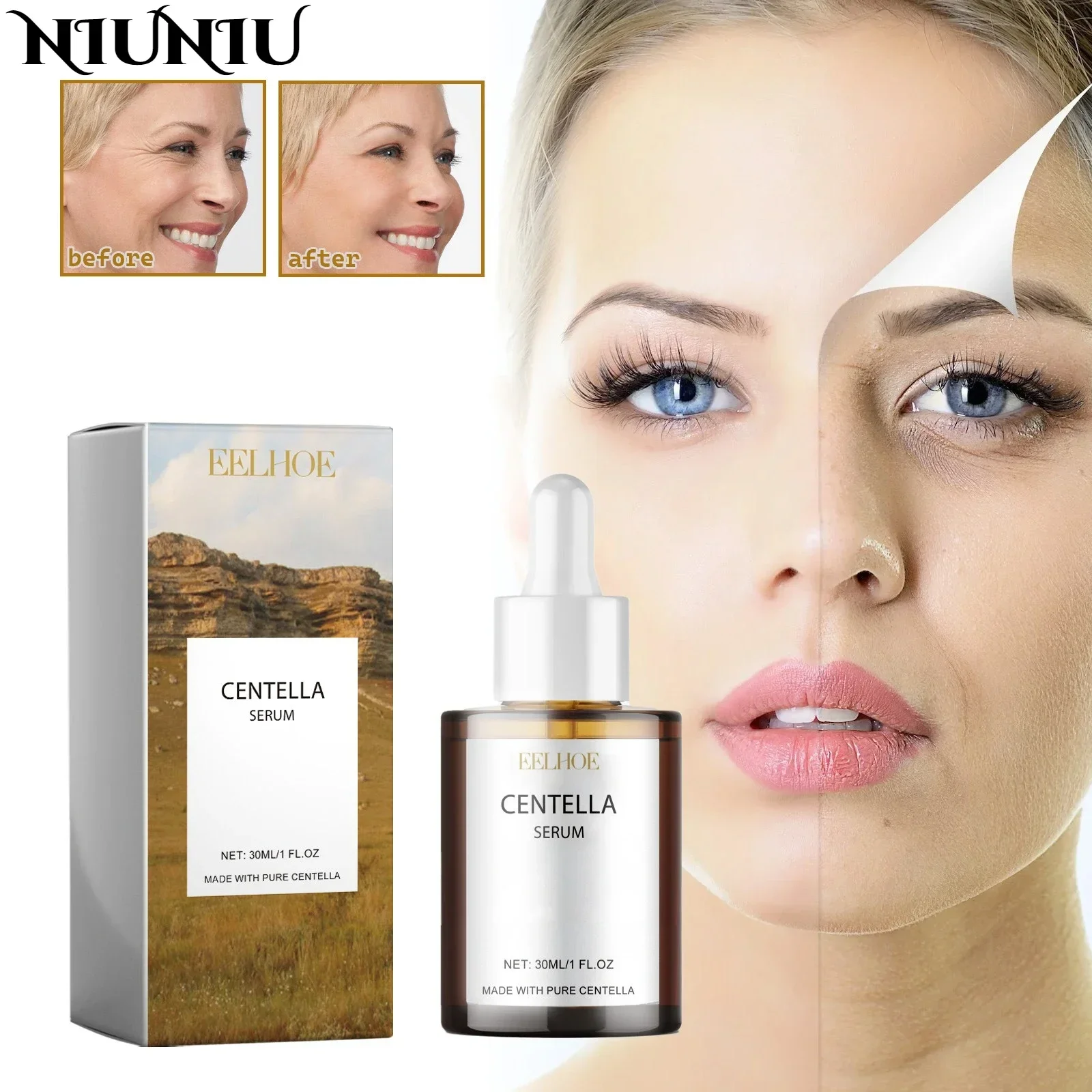 Centella Asiatica Facial Serum Moisturize Nourish Improvement Dry Skin Smoothing Rejuvenation Brightening Essence