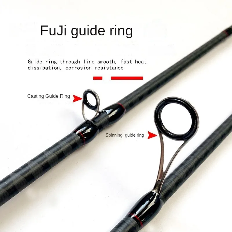 Lure Rod ML-power Universal Rod Fuji Guide Ring 30T High Carbon Ultra Light Casting Spinning Fishing Rod 2.1m Bait Weight 5-15g