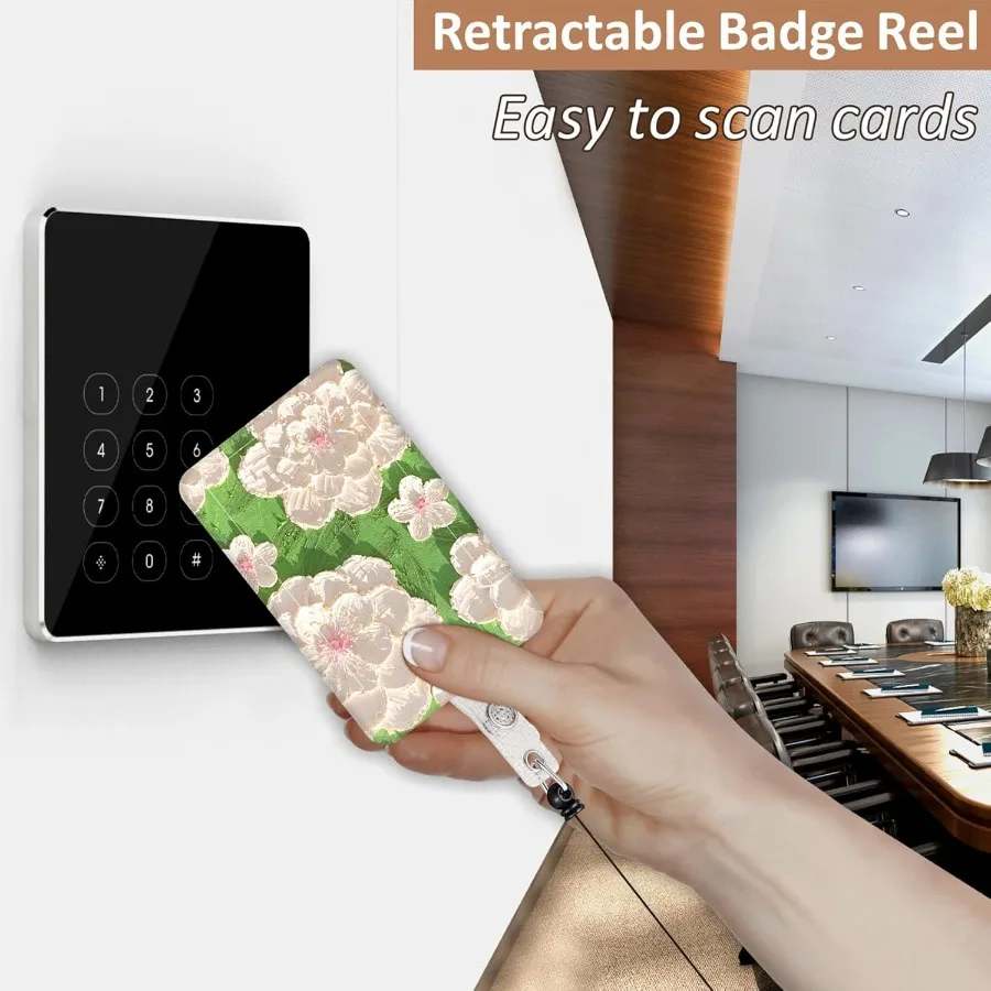 حامل شارة وحامل شارة الهوية بمشبك بكرة قابل للسحب شديد التحمل مع حامل شارة معرف بمشبك قابل للسحب مع حبل منفصل #4