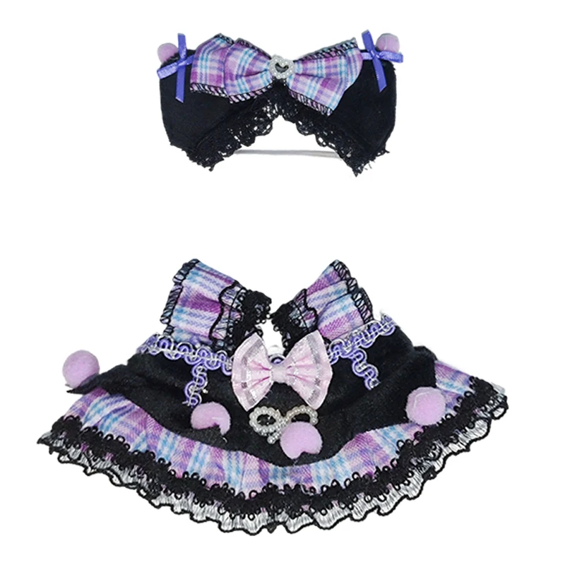 Per 17 cm Labubu V2 V1 Abito viola Vestiti per bambole Accessori per abiti Idol Abbigliamento per bambole per regalo per bambini Labubu Ropa