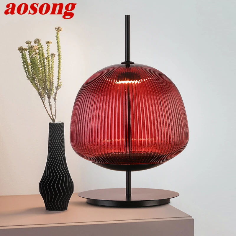 

AOSONG Contemporary GlassTable Lamp Nordic Fashionable Living Room Bedroom Personality Creative LED Decoration Desk Light