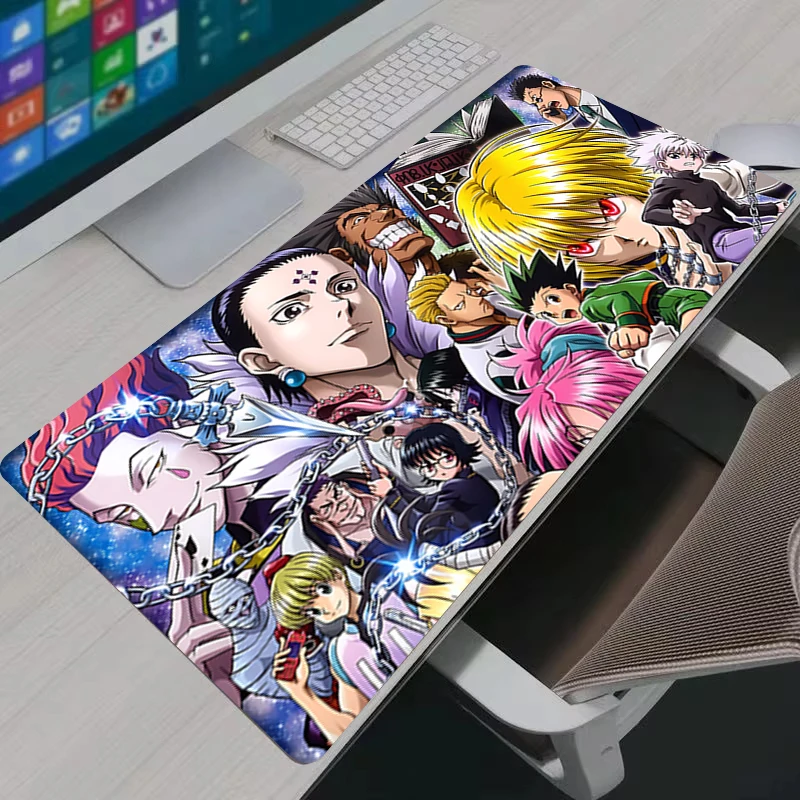 H-HUNTER HUNTER Anime Desk Mouse Pad Extended Gaming Mat Rubber Non-slip Keyboard Pad Computer Table Cover Home Accessories