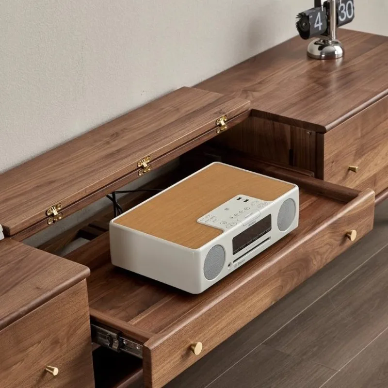 North American Black Walnut Laser Projector TV Cabinet White Oak Telescopic Cabinet Short Focus Projector Special Cabinet Storag