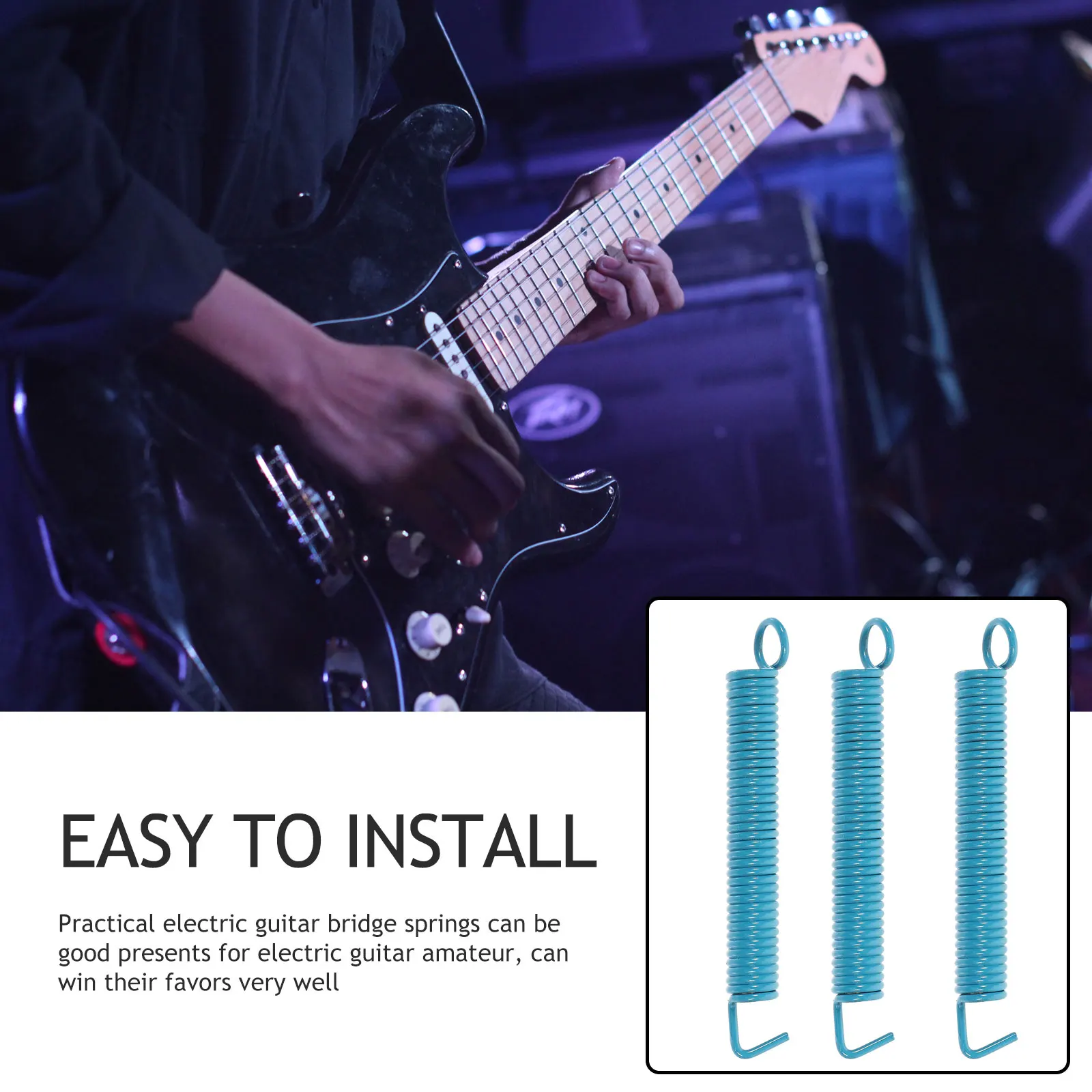 

3pcs Blue Electric Guitar Tremolo Bridge Springs Metal Durable Vibrato Parts Accessories For Guitarists Practical Gifts