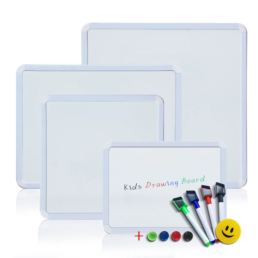 4 Styles Magnetic Whiteboard 1pc PVC Frame Message White Board On Fridge Round Angle Decoration Message Drawing Board For Notes