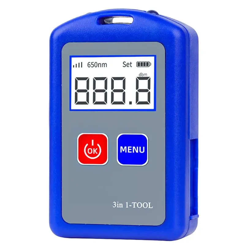 AB46-Fiber Power Meter With Red Check Screen Display 15MW Red Light For Routine Line Repair Service Work