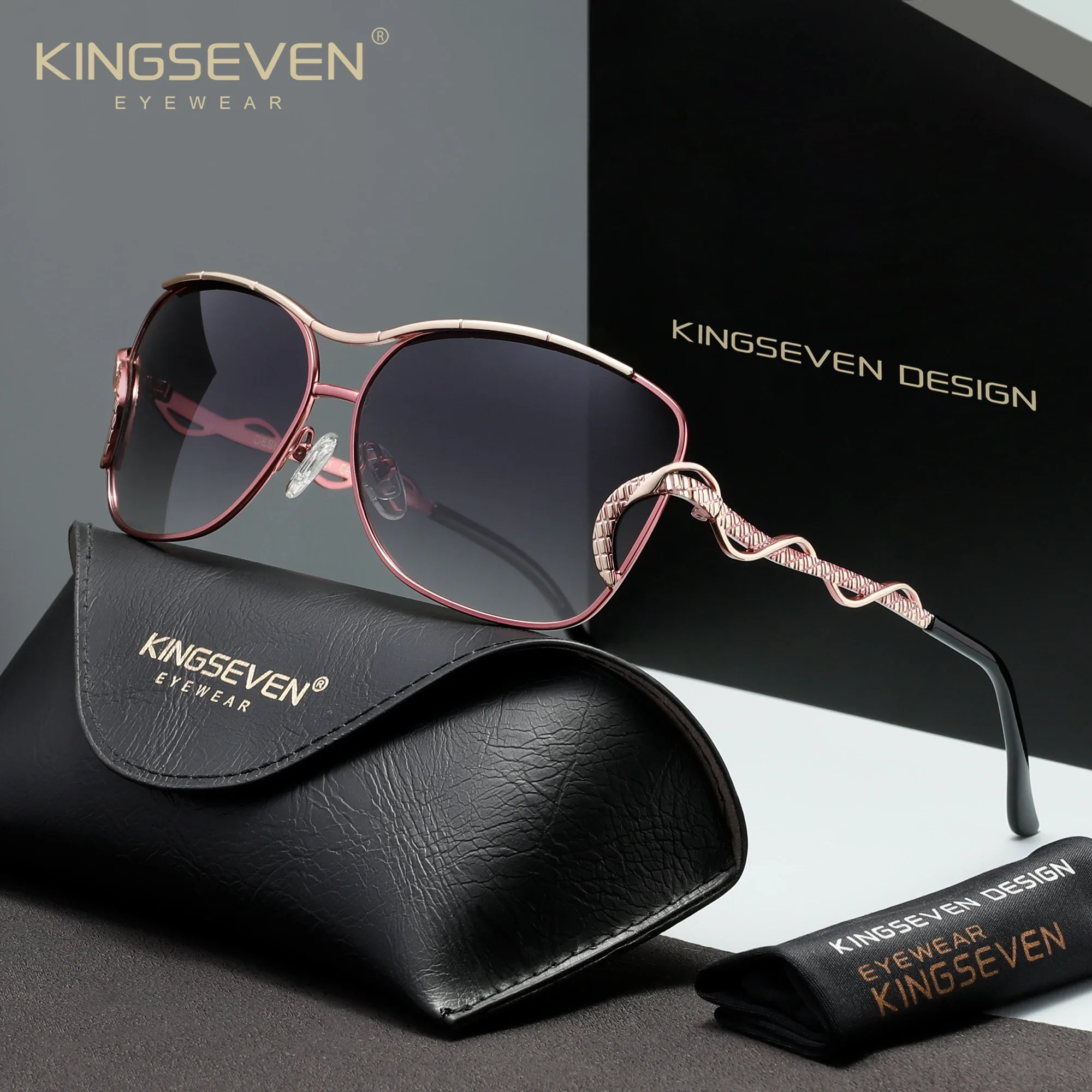 KINGSEVEN Luxury Butterfly Gradient Design Sunglasses Trendy Ladies Vintage Glasses Travel Party UV400 Polarized Eyewear