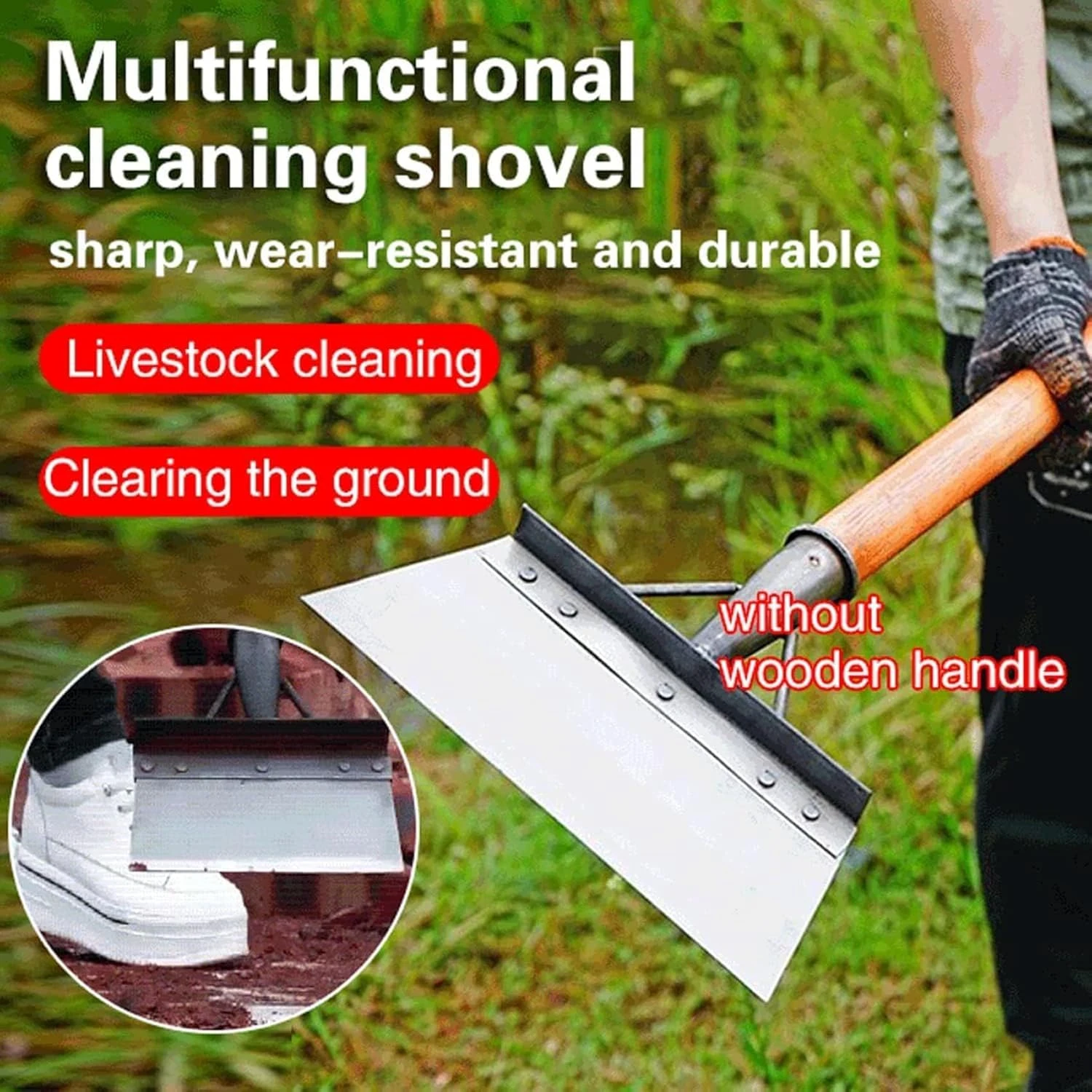 Stainless Steel Cleaning Shovel for Weeds and Moss, Multifunctional Cleaning Shovel, 8-12