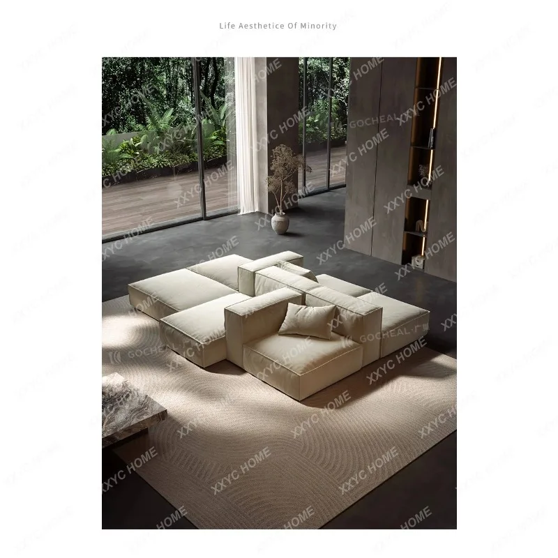 YDZminimalist module linen fabric sofa living room double-sided tofu block combination B