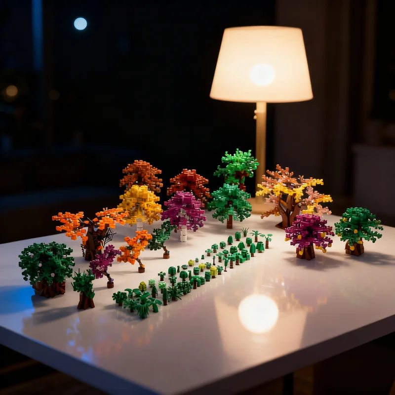 2095pcs MOC Trees All Kinds 66 Designs Model Building Blocks Toy Architecture Christmas Gift Idea 3D Brick Art DIY Education