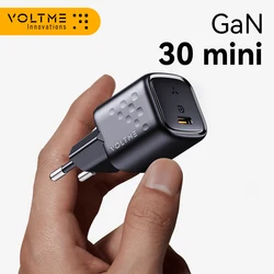 VOLTME Super Mini 30W GaN Fast Charger For iPhone 15 14 Pro PD USB C Charger Quick Charge 4.0 For Xiaomi Huawei Phone Charger