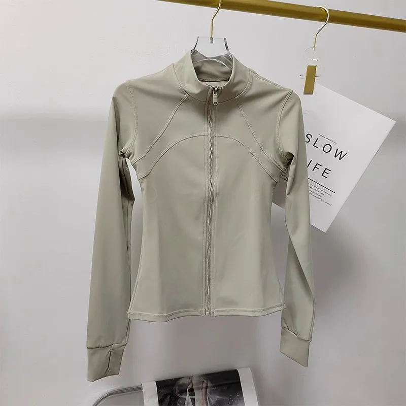 Damen-Sportjacke mit langen Ärmeln, schnelltrocknend, lässig, für Fitnessstudio, Workout, Fitness, Laufen, Training, Fitnessjacke, Sweatshirt – Detail 15
