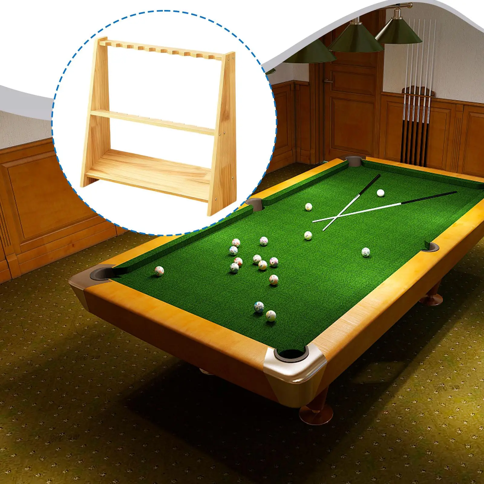 حامل جديلة حمام السباحة هدية خشبية فقط لعرض اللاعب وحامل أرضي حديث بطبقتين #4