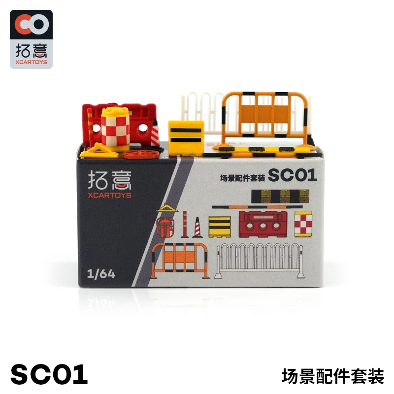 1/64 Traffic Facilities Obstacle Mini Model Scene Simulation Traffic Light Logo Miniature Accessories Decoration Display For Car