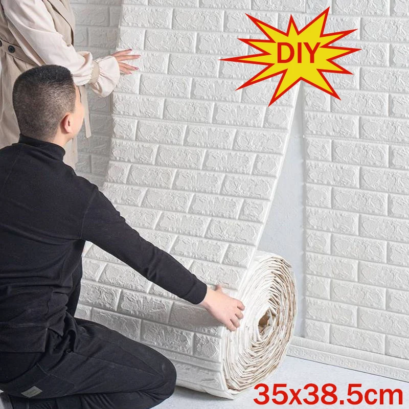 

Самоклеящиеся обои с искусственным кирпичным узором, размер 35x38,5 см, легкие виниловые обои «сделай сам», для украшения дома, наклейки на стену