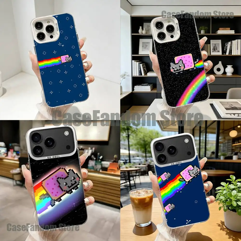 

N-Nyan Cat For White Candy Matte Cover iPhone 17,16,15,14,13,12,11,Mini,Pro,Plus