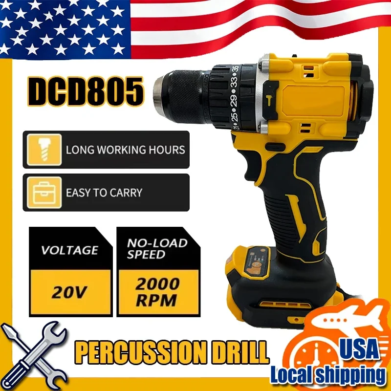 

Fit DEWALT DCD805 Brushless Impact Drill Cordless Electric Screwdriver Multi-Function Hand Drill 18V 20V Power Tools