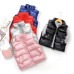 Children's Down Cotton Vest 2023 New Spring Autumn Girls Boys Fashion Waistcoats Outerwear 3-14 Years Kids Clothes