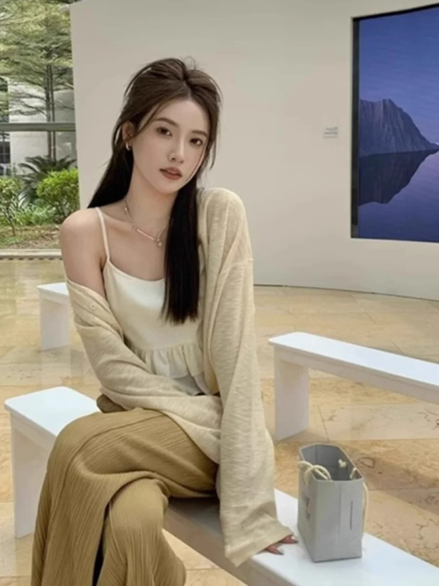 

Women's Summer Thin Ice Silk Sun Protection Cardigan Svel Wrap Outerwear Long Sve Casual Sle Commute Friendly