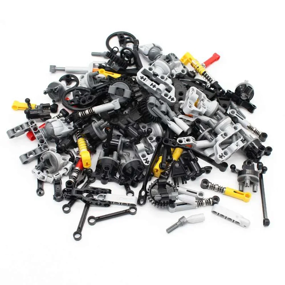 MOC Technische Teile Set Suspension Lenkgetriebe Differential Getriebe Pin Liftarm Ziegel Achse Anschluss Panel Bausteine