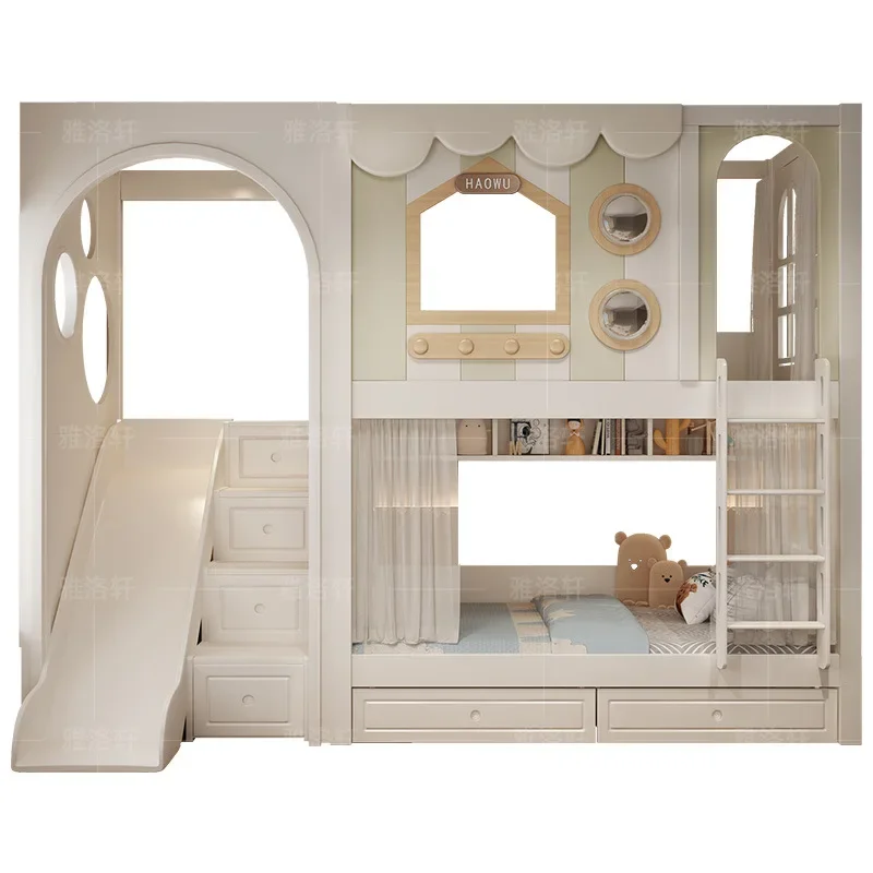 Children's bed bunk bed bunk bdoes not interfere with each other sibling  high and low bed mother and childuxury castle princess