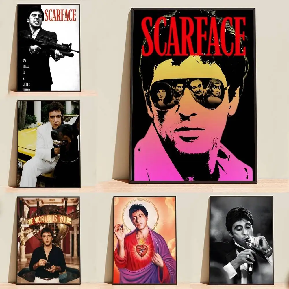 Tony Montana Film S-Scarface-e Poster High Quality Dorm Living Room Aesthetic Wall Decoration Painting Stickers Gift