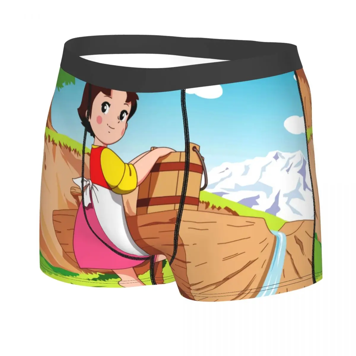 Custom Alps Mountain Girl Happy Heidi Underwear Men Breathbale Boxer Briefs