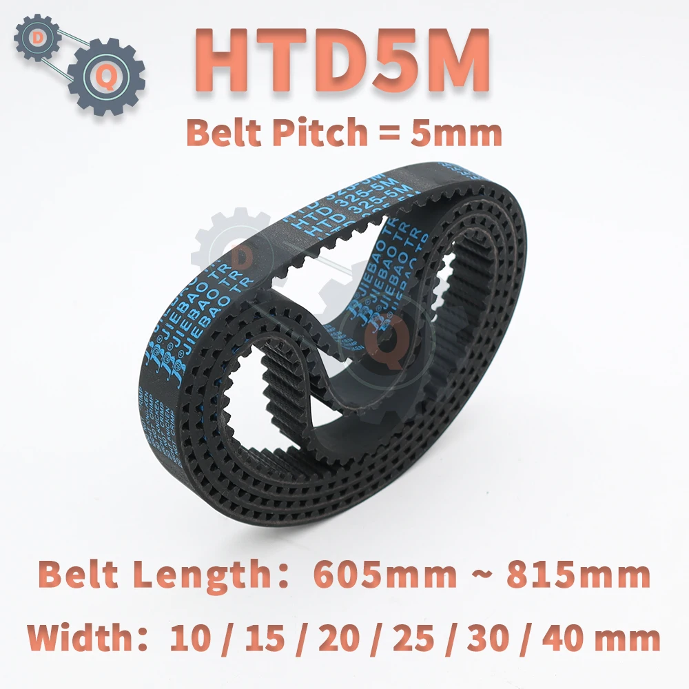 

HTD 5M Timing Belt Length 605mm to 815mm 5M Rubber Belt Width 10mm 15mm 20mm 25mm HTD5M Closed Loop Belt 30mm 40mm for CNC Belts