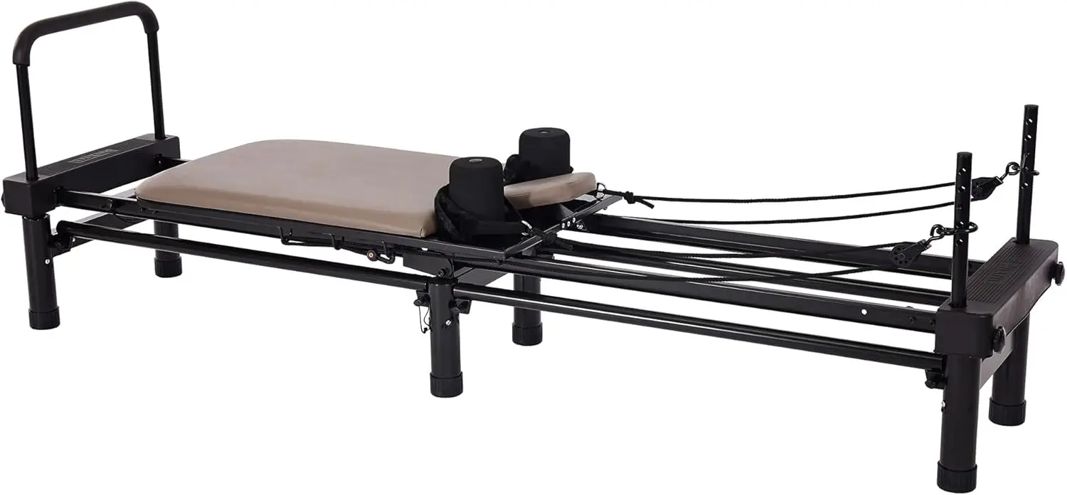 

Reformer 651 Whole Body Resistance Pilates Workout Board Machine for Home Gym w/ 10 Inch Stand & Foldable Frame w/ Wheels